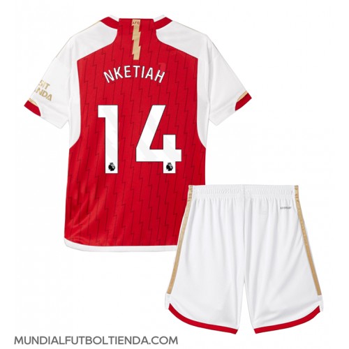 Camiseta Arsenal Eddie Nketiah #14 Primera Equipación Replica 2023-24 para niños mangas cortas (+ Pantalones cortos)